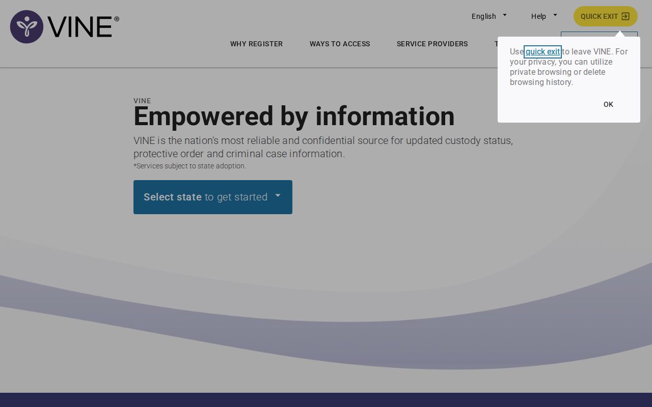 VINELink Virginia person search for a Bath County inmate release check
